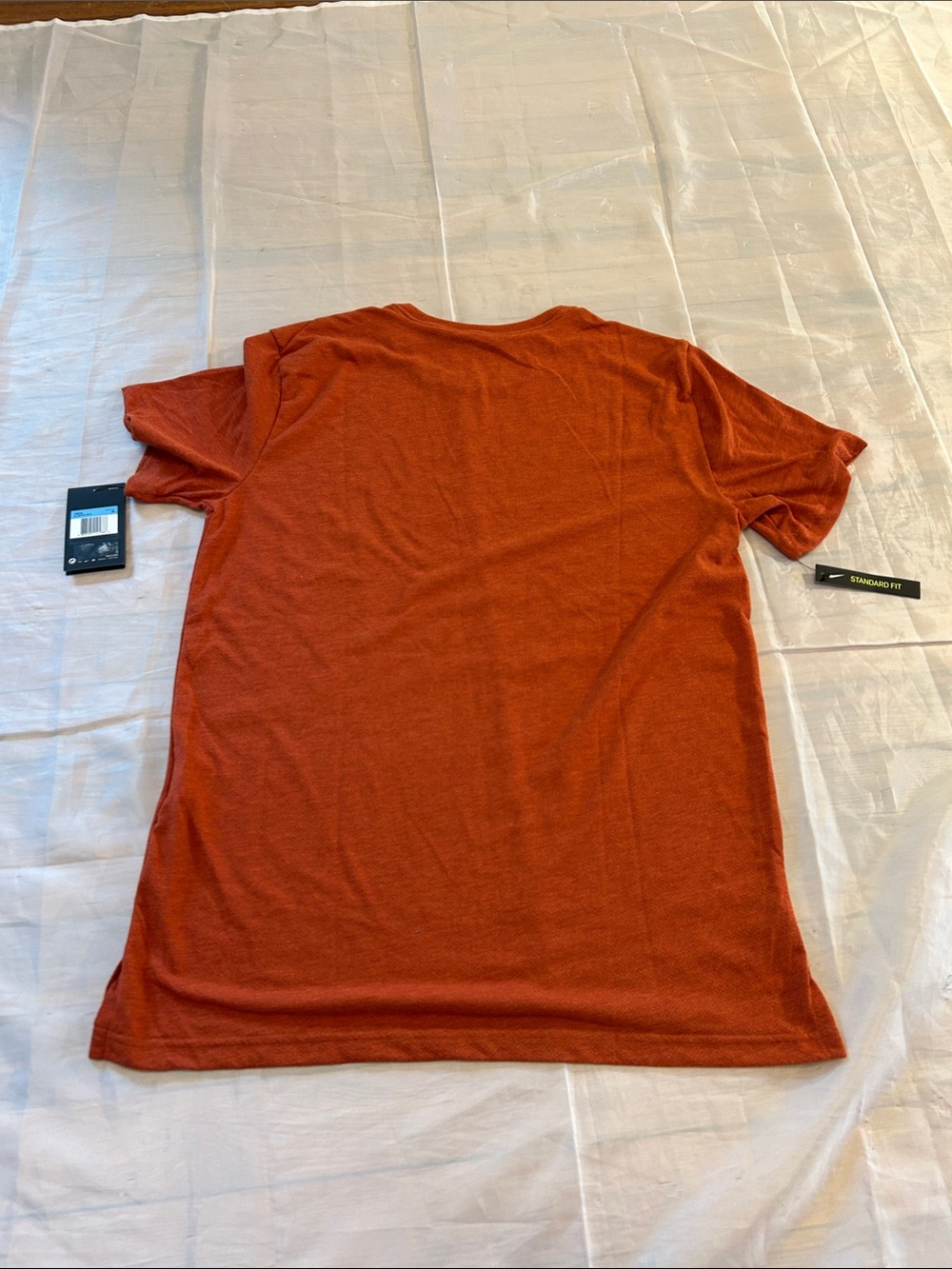 Nike Men’s Short-Sleeve Crew Tee in Burnt Orange with Black Swoosh - Picture 9 of 9